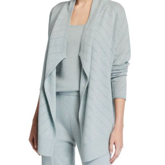 Neiman Marcus Cashmere Collection Cardigan Set Ice Blue Sz S - Picture 1 of 16